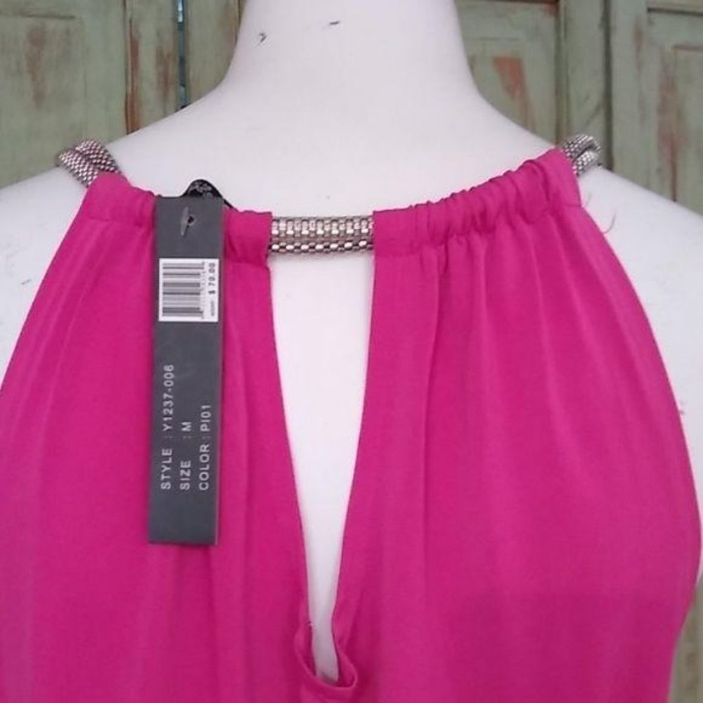 Essentials by Milano Pink Dress Silver Roped Strap - Picture 6 of 8
